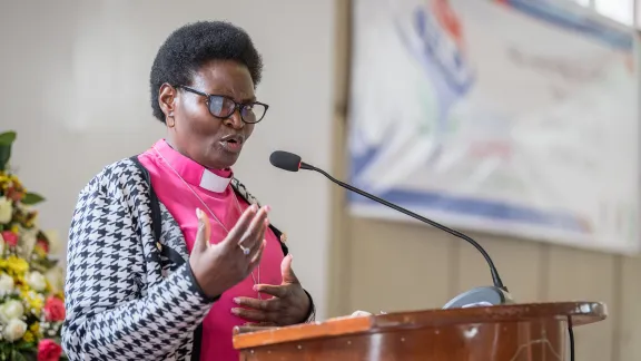 Bishop Naledzani Sikhwari delivering keynote lecture, at the Africa pre-assembly. Photo: LWF/Albin Hillert Bishop Naledzani Sikhwari delivering keynote lecture, at the Africa pre-assembly. Photo: LWF/Albin Hillert