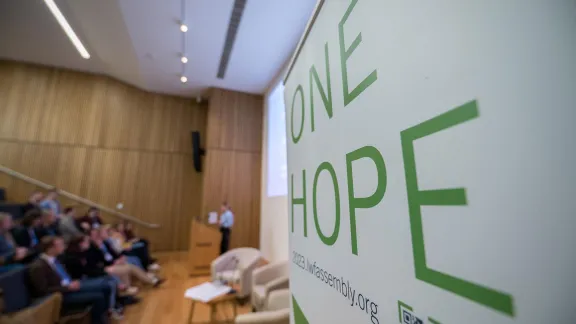 Delegates at the European Pre-Assembly in Oxford, England discuss the theme of the Thirteenth Assembly ‘One Body, One Spirit, One Hope’. Photo: LWF/A. Hillert